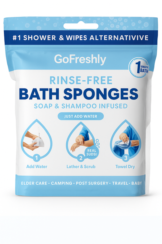 Gofreshly™️25Pcs Disposable Rinse Free Bathing Wipes
